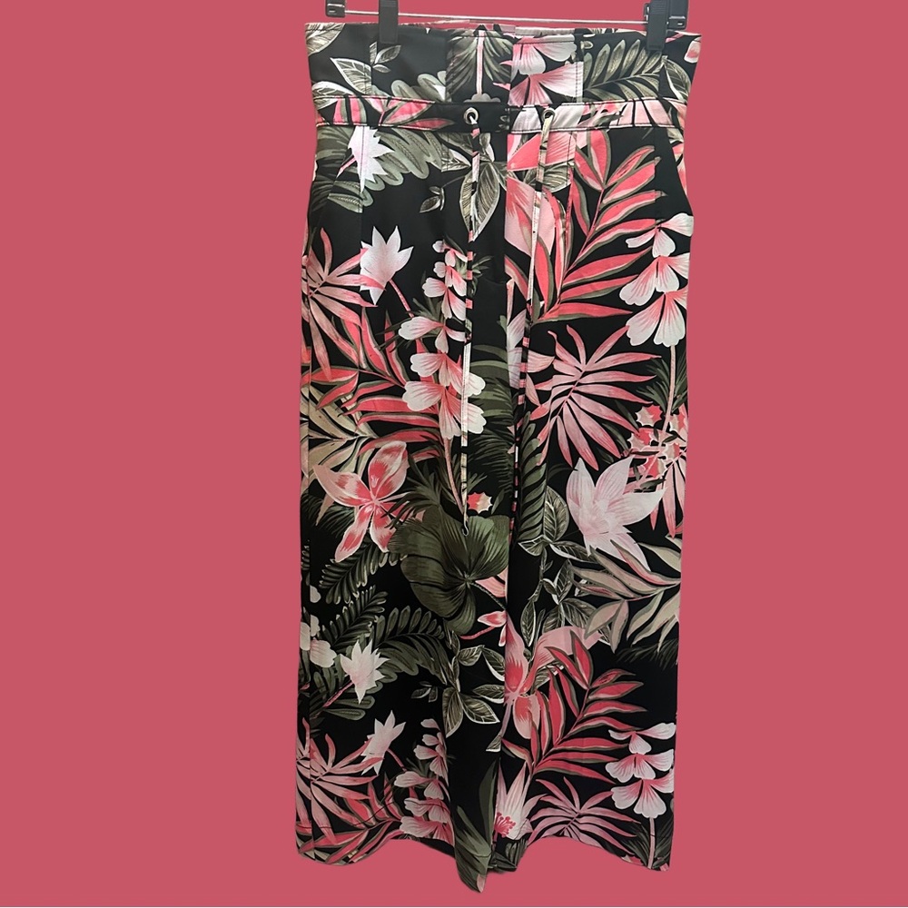 New York & Company Black and Pink Floral Maxi Skirt